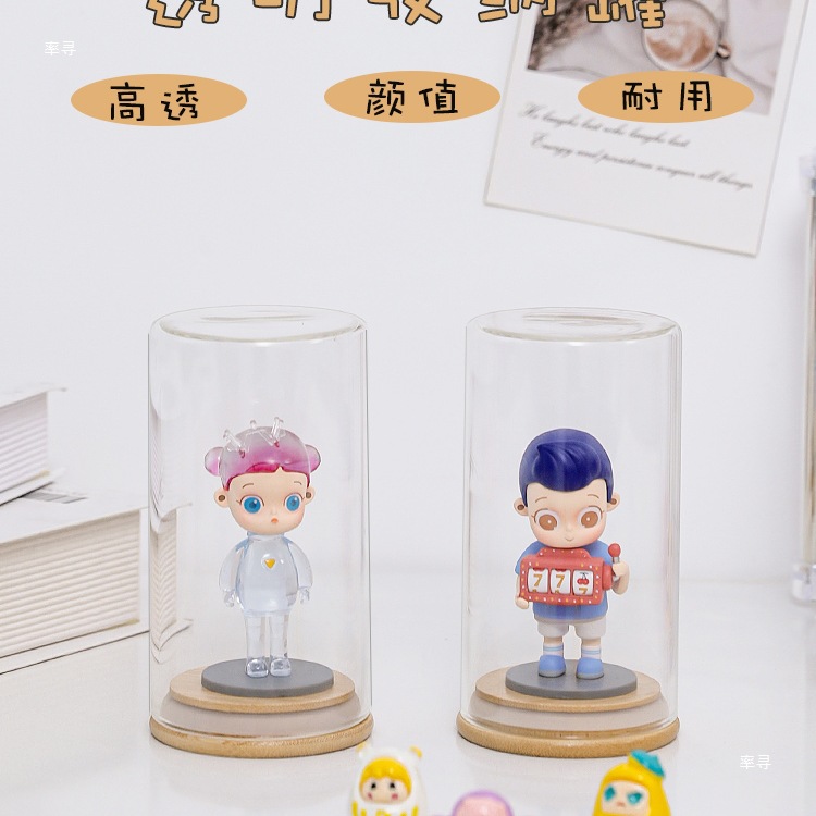 Glass Sealed Jar, Hand-Made Display Storage Jar, Cute Female Ornaments, Bottle with Lid, Cute Blind Bag, Round Transparent Jar