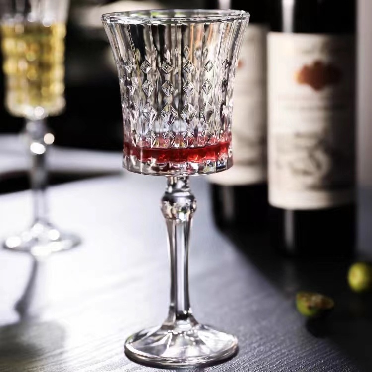 Light luxury diamond red wine glass household glass glass champagne glass goblet foreign wine set suit wholesale