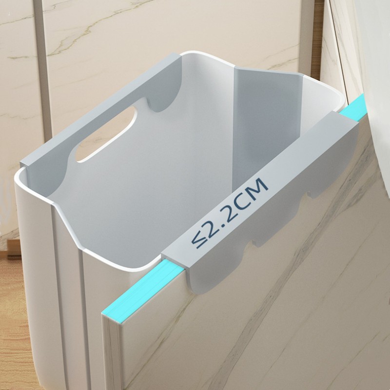 Folding Trash Bin Household Punch-free Wall-mounted Trash Bin Kitchen Hanging Trash Bin Plastic Trash Bin