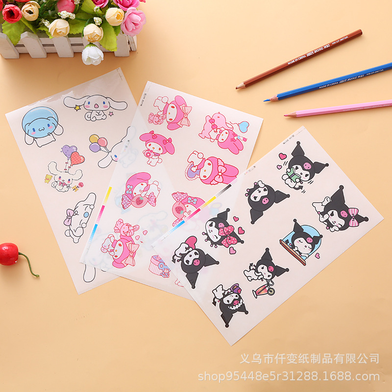 Оптовые стикеры Sanrio с прозрачными мультяшными стикерами