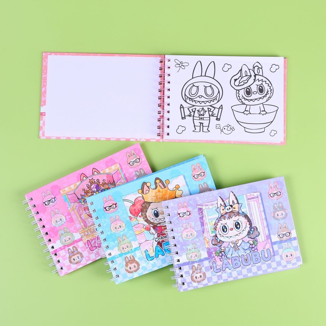 Книга-раскраска Labubu Labubu Высокий Взгляд Ин Креативная Картинка Милая и Симпатичная Книга для Рисования