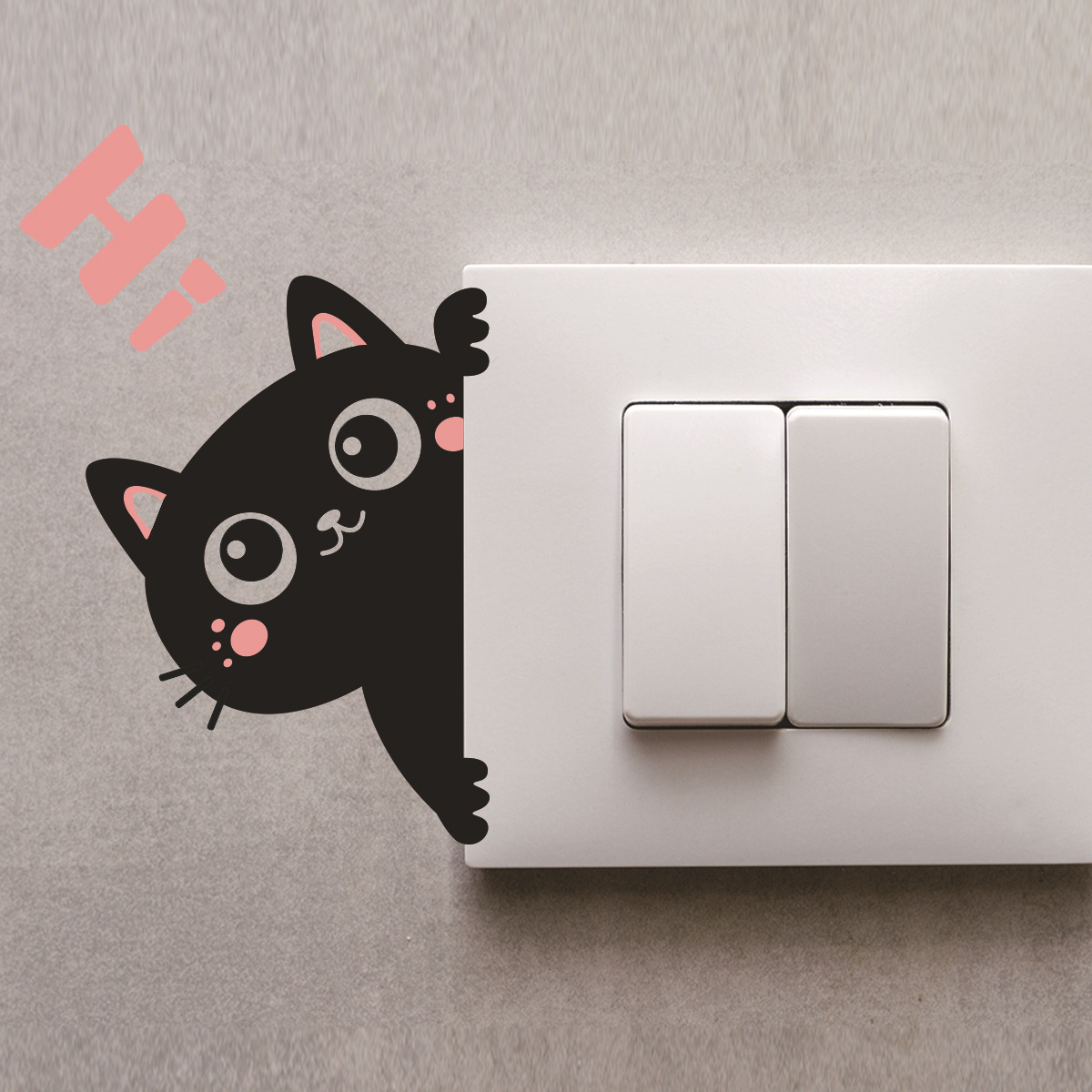 Мультяшные стикеры для выключателей, наклейки для стен, декоративные наклейки для спальни и гостиной, самоклеящиеся наклейки с котами, водонепроницаемые наклейки оптом