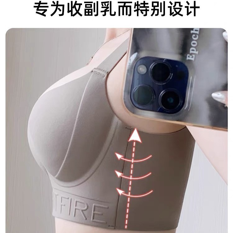 Southeast Asia Cross-border Traceless plus size Underwear Women's Big Chest Shown Small Life Year Gathering Anti-sagging Anti-expansion Bra