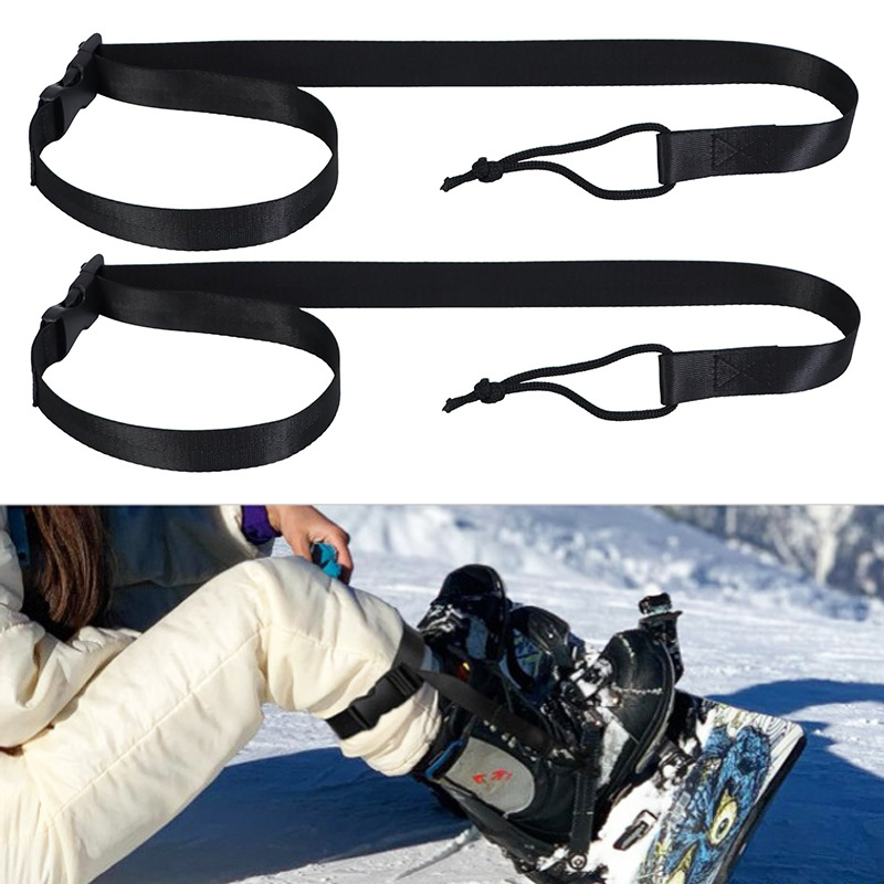 Snowboard Traction Rope Straps, Shoulder Straps, Adjustable Snowboard Boot Fixed Safety Belts, Portable Ski Equipment Straps