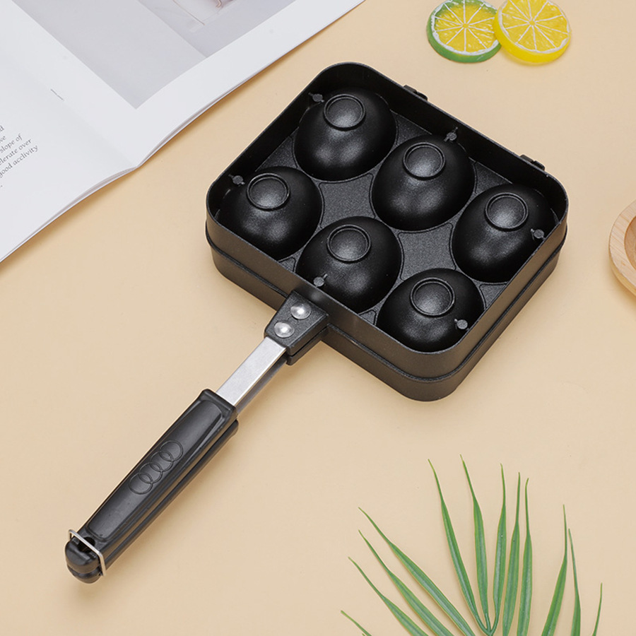 Hot-selling double-sided popping smiley face chicken egg machine double-sided non-stick cake baking tray non-stick pan egg mold wholesale