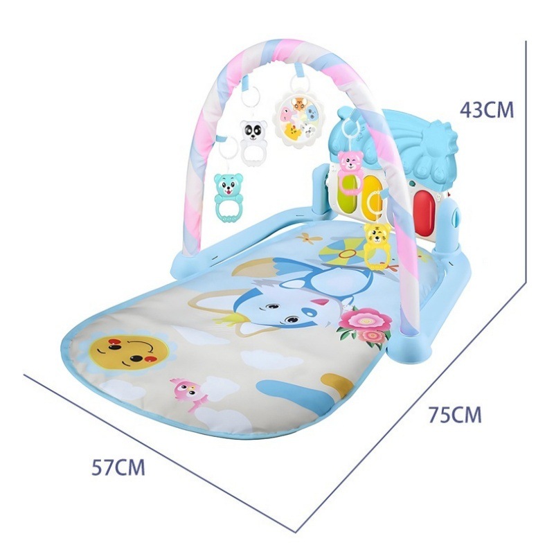 Cross-Border Best-Selling Newborn Music Fitness Stand with Pedal Piano to Promote Baby's Development, Cute Crawling Mat and Play Mat