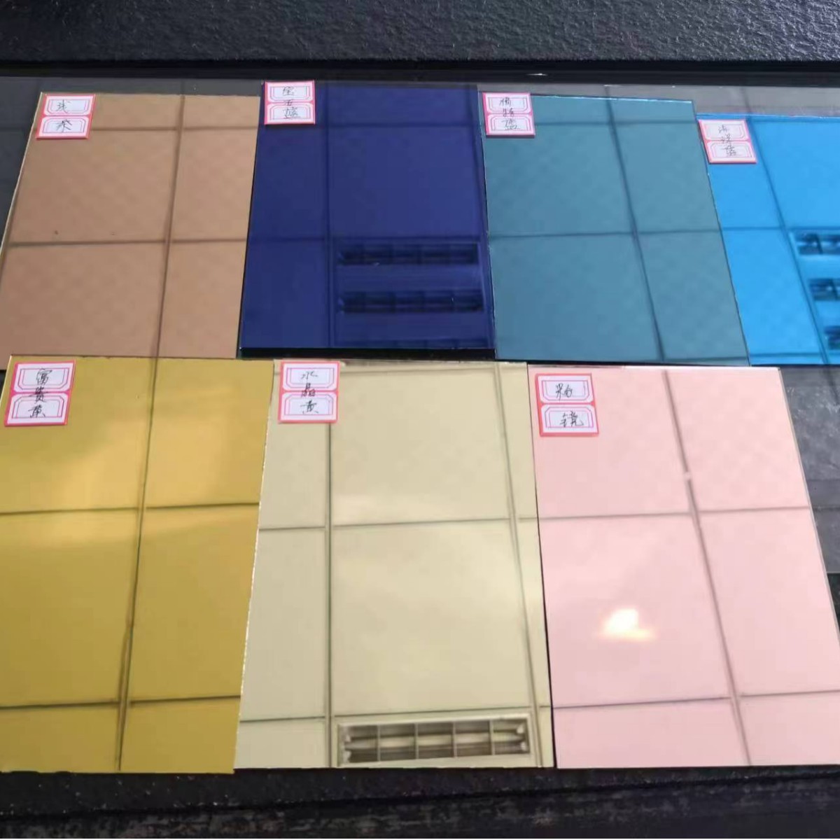 Мosaic glass colored lens cutting ultra-thin colored mirror original piece decorative processing custom decorative glass lens