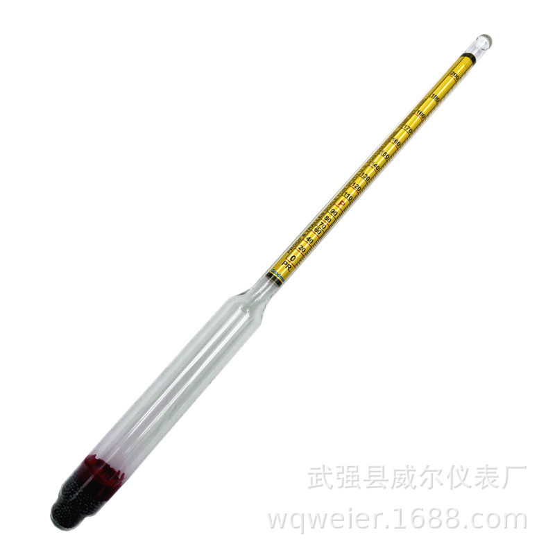 Liquor alcohol meter 0-100 degree concentration meter yellow scale Alcohol Hydrometer American 0-200 self-brewing density