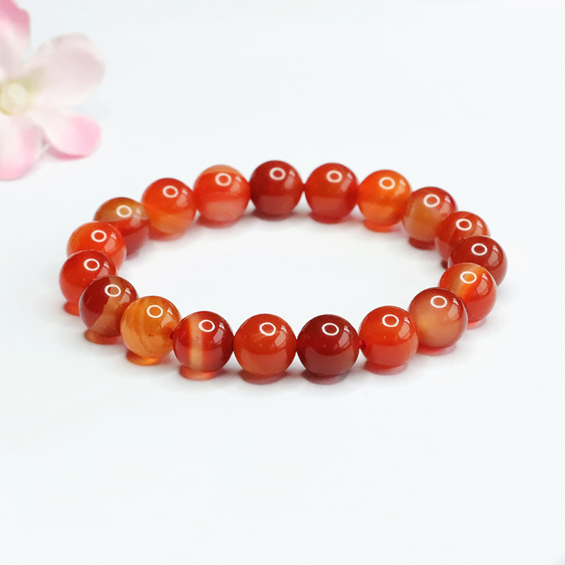 Yuyu Natural Red Agate Bracelet Silk Striped Chalcedony Bracelet Jewelry Factory Wholesale MN3121402
