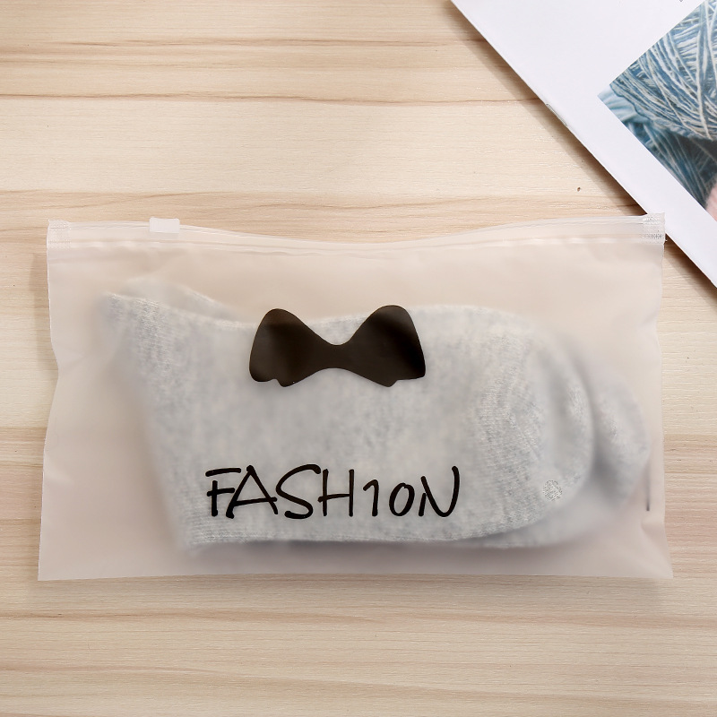Frosted Transparent Clothing Packaging Bag Thickened Waterproof Zipper Bag Bra Underwear Socks Storage Bag Wholesale Commercial