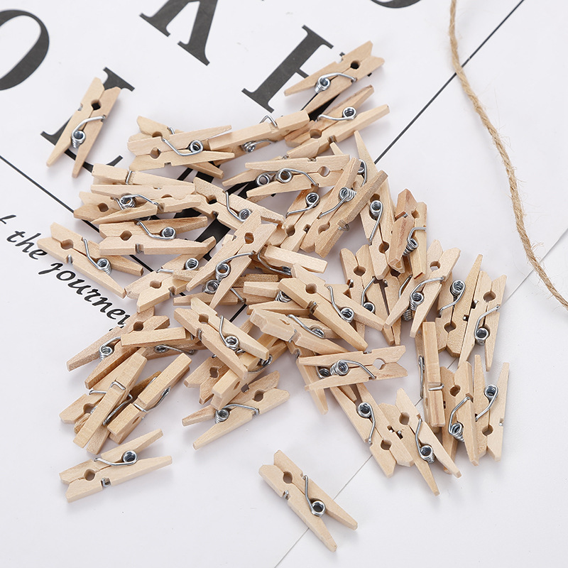 Factory spot 2.5cm wooden clip color photo clip DIY decorative clip Christmas clip mini wooden clip wooden clothes clip