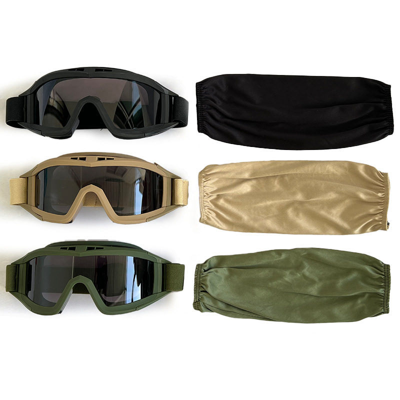 Military fans tactical goggles real CS shooting protective glasses outdoor wind-proof sand impact-resistant head-wearing combat goggles