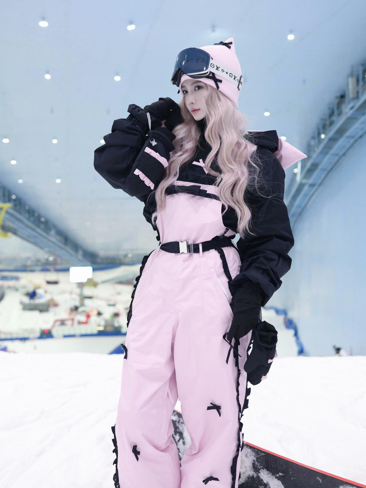 Fuyan Pink Sweetheart Ski Suit Women's 2025 Autumn and Winter New Outdoor Super Nice Bow Design Snow Suit