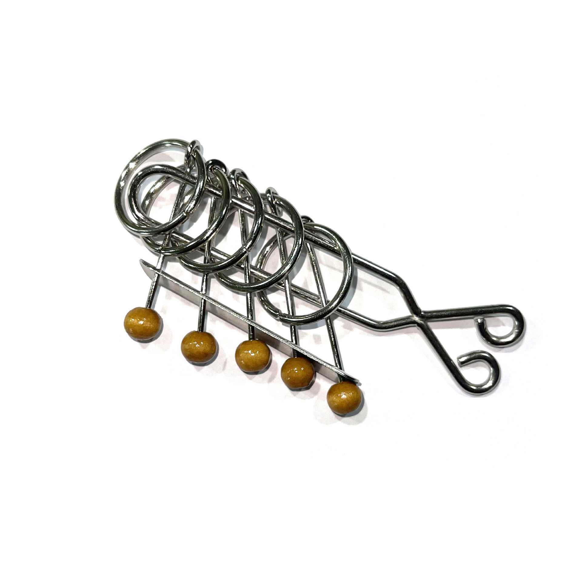 Nine-Link Puzzle Toy for Children, Iron Ring Intellectual Unlocking, Classical Heritage Unlocking, Large, Medium, and Small Sizes, Intellectual Challenge