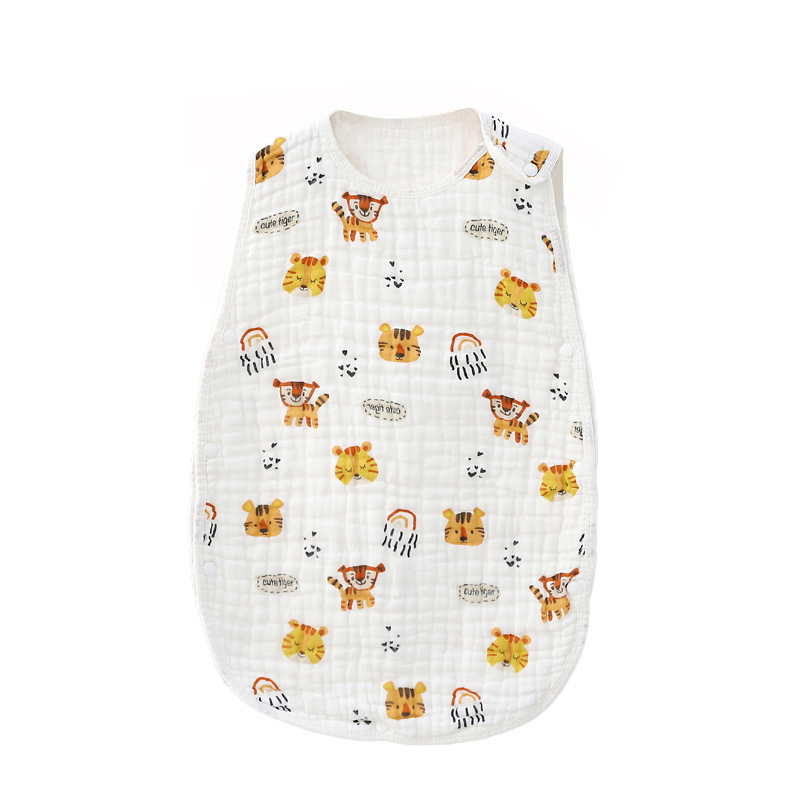 Summer Thin Sleeping Bag for Infants and Young Children High-Density Seersucker Spring and Summer Newborn Two-Piece Vest-Style Gauze Sleeping Bag