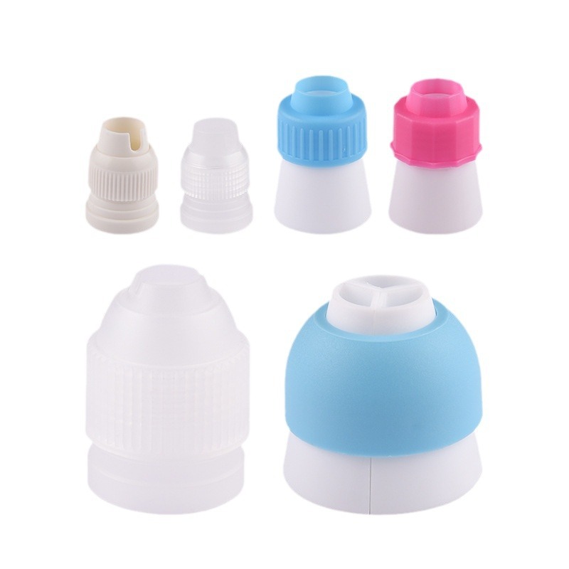 Factory in stock small size large three-color pp plastic converter conversion head cake cream nipple piping nozzle converter