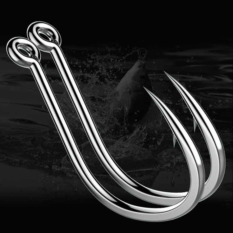 Tube pay Ishni barbed fishhook with ring with ring circle sea pole sea fishing string hook large bulk fishhook wholesale