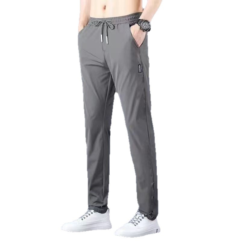Factory Direct Sale Black Label Fleece-Lined Pants Two-Pack Korean Version Foreign Trade Ready Stock Wholesale Non-Falling Fleece Straight-Leg Casual Long Pants