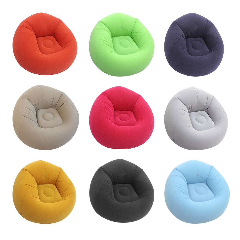 Single-Person Inflatable Sofa Bean Bag Shape Outdoor Foldable Lazy Plush Thickened