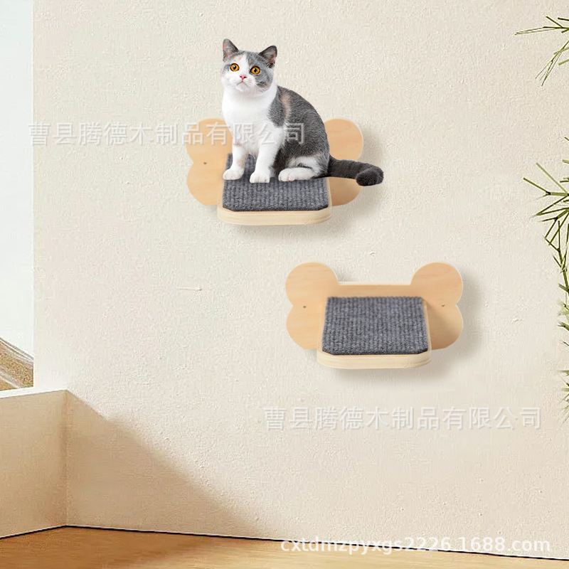 Spot Wooden Cat Climbing Frame Wall Hanging Solid Wood Cat Ladder Frame Household Cat Wall Toy Pet Ladder Frame