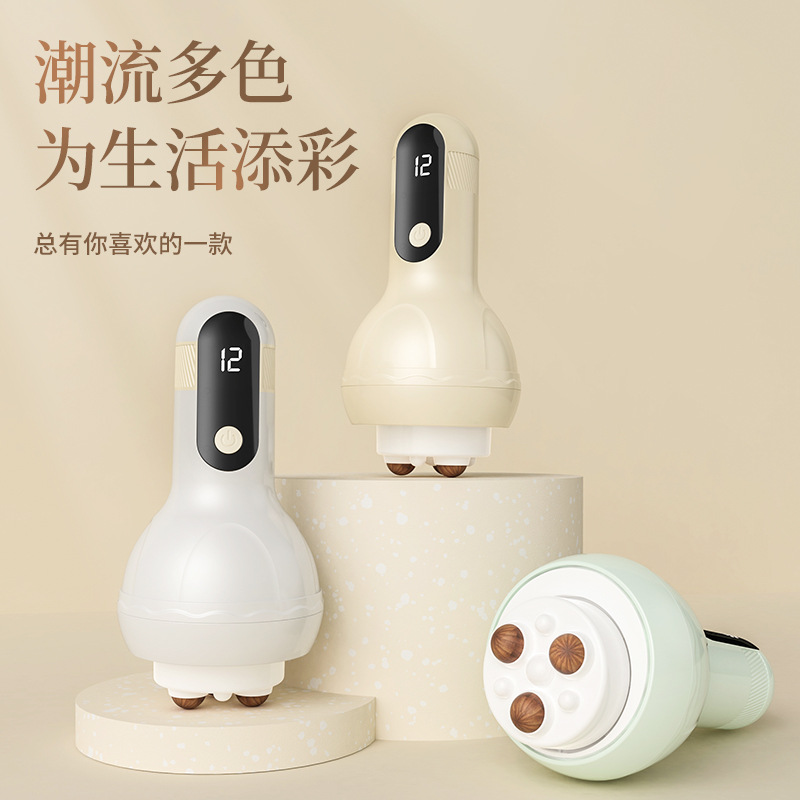 Cross-border New Stone Bianbing Abdominal Massage Instrument Household Intelligent Red Light Fat-throwing Body Beauty Instrument Electric Hand-held Massage Maintenance Massage Instrument