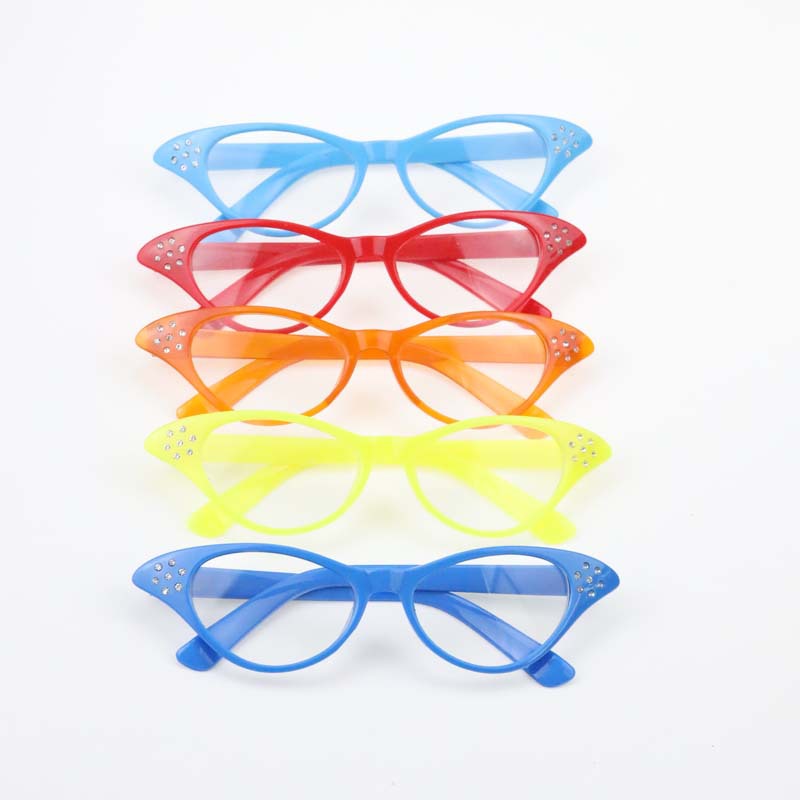 Big Sale 2025 Wholesale Adult and Kidsren's Glasses Korean Style Men's and Women's Retro Glasses Cat Eye Decorative Flat Mirror Plum Blossom