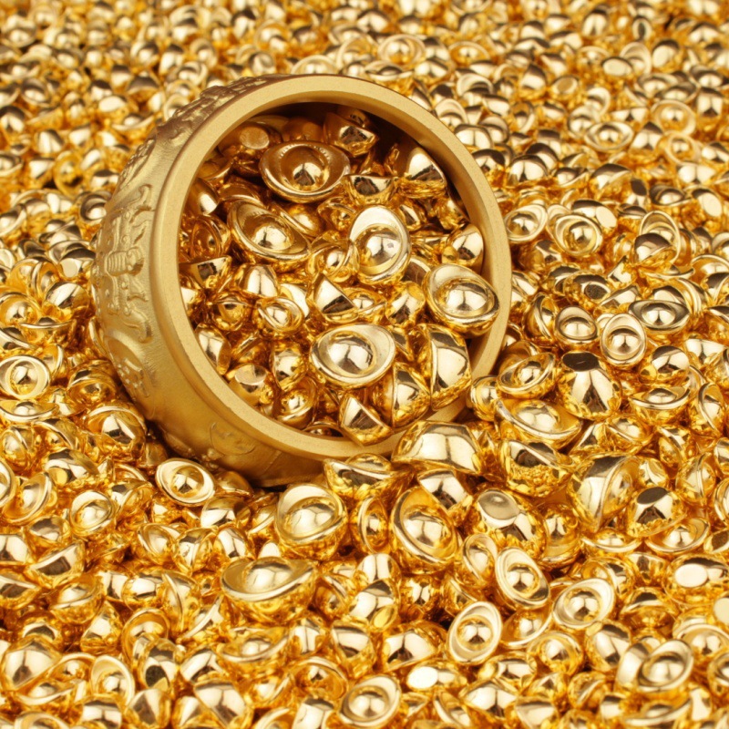 Упакованные 1см золотые слитки, семена золотого дыни, золотые арахисы, мини-фоторамка для слитков, специальный опт слитков Баифу