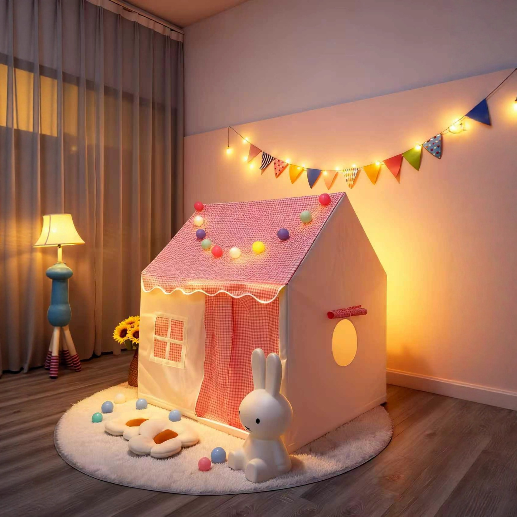 New Indoor Baby Crawling Kidsren's Tent Foldableable Sleeping Toy House Ins Style Princess Castle Small House