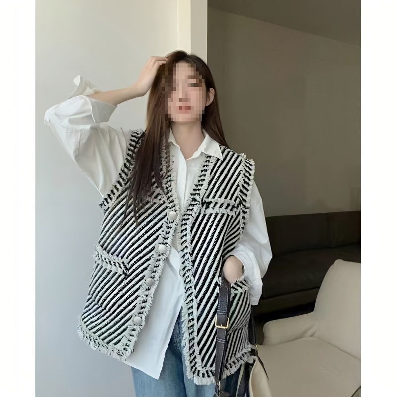 Жилет в клетку для женщин, большой размер, свободный, модный, универсальный, весенний и осенний