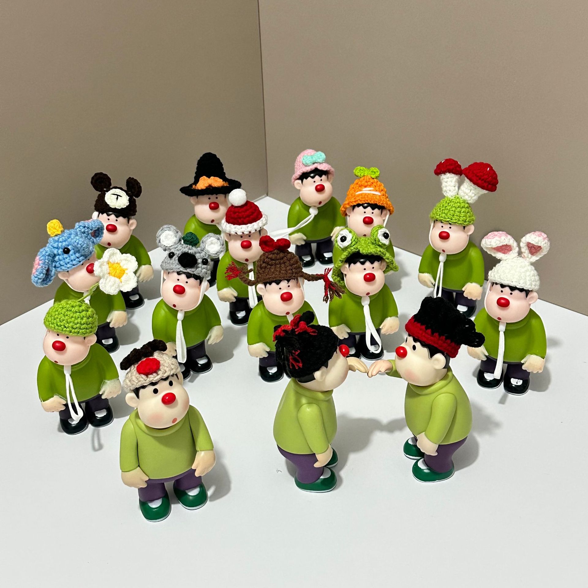 Pang Hu Xiao Xin Cun Flower Braid Hat Handmade Cute Hat Xiao Xin Doll Doll Hat Desktop Car Ornaments