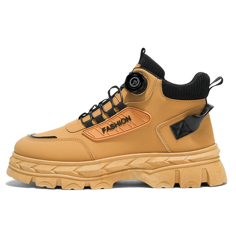 Men's Autumn New High-Top Work Shoes British Style Retro Short Boots Thick-Soled Martin Boots Trendy