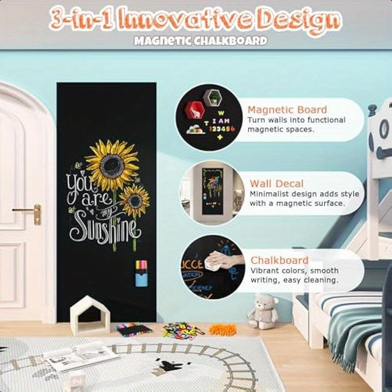 Magnetic blackboard wall contact paper-self-adhesive universal home, classroom, office, game room