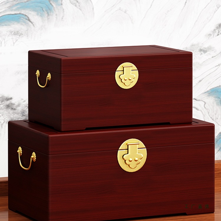 Dowry Box Camphor Wood Wedding Dowry Box Storage Storage Calligraphy and Painting Box Wedding Clothing Box Solid Wood Retro Wooden Box