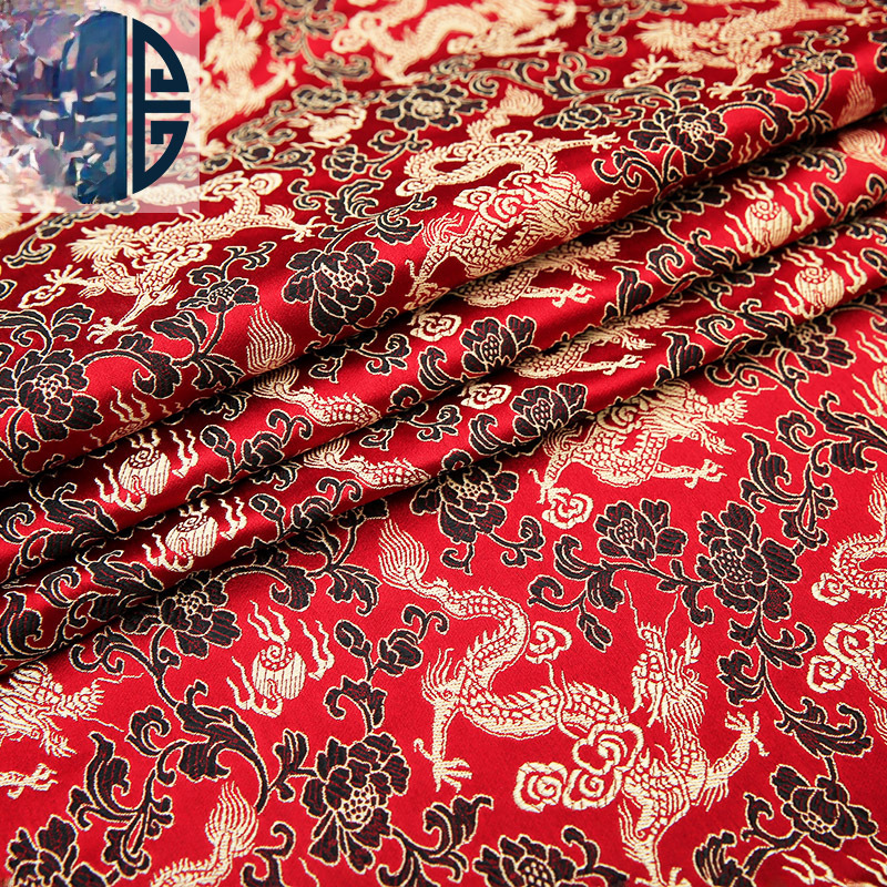 Spot imitation silk brocade satin fabric mahogany furniture cushion fabric cheongsam Hanfu Tang suit decorative fabric