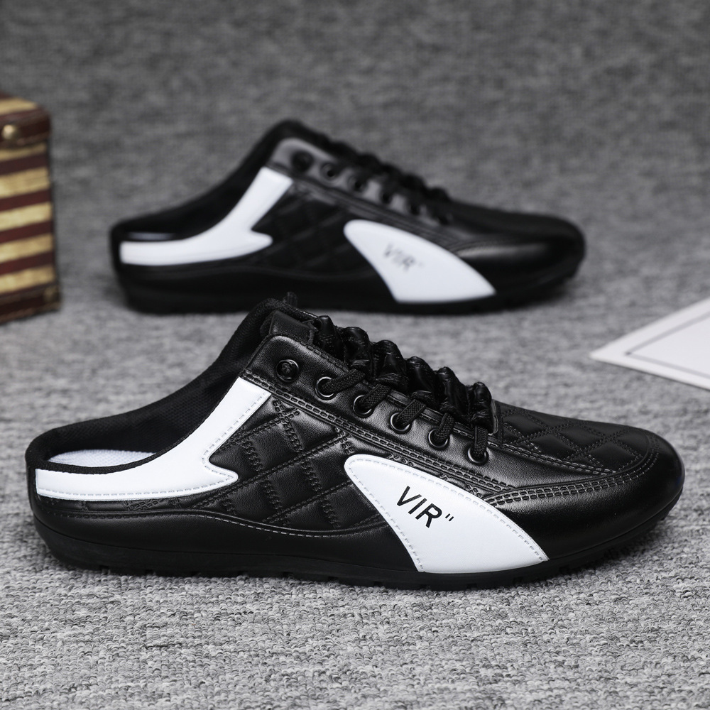 Cross-border Men's Shoes Doug Shoes Men's Spring and Summer Men's Flat Casual Shoes Trendy Soft Bottom Driving Shoes Half-tow Men's Shoes Trendy Shoes