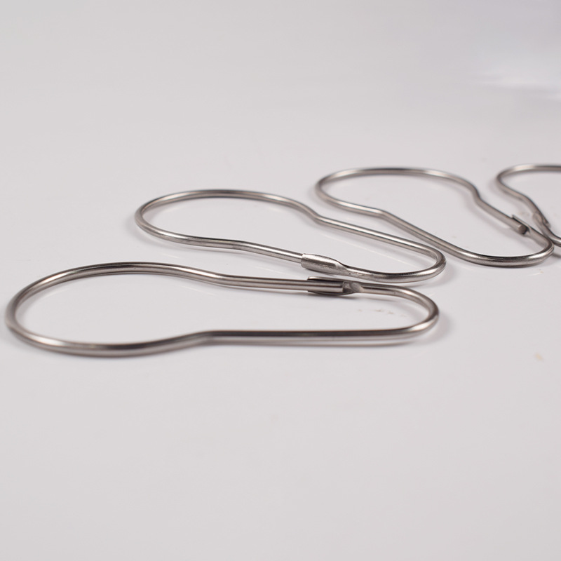 Customized Processing of 304 Stainless Steel Beadless Gourd Hook Buckle Bare Metal Shower Curtain Hook Curtain Hook Shower Curtain Buckle