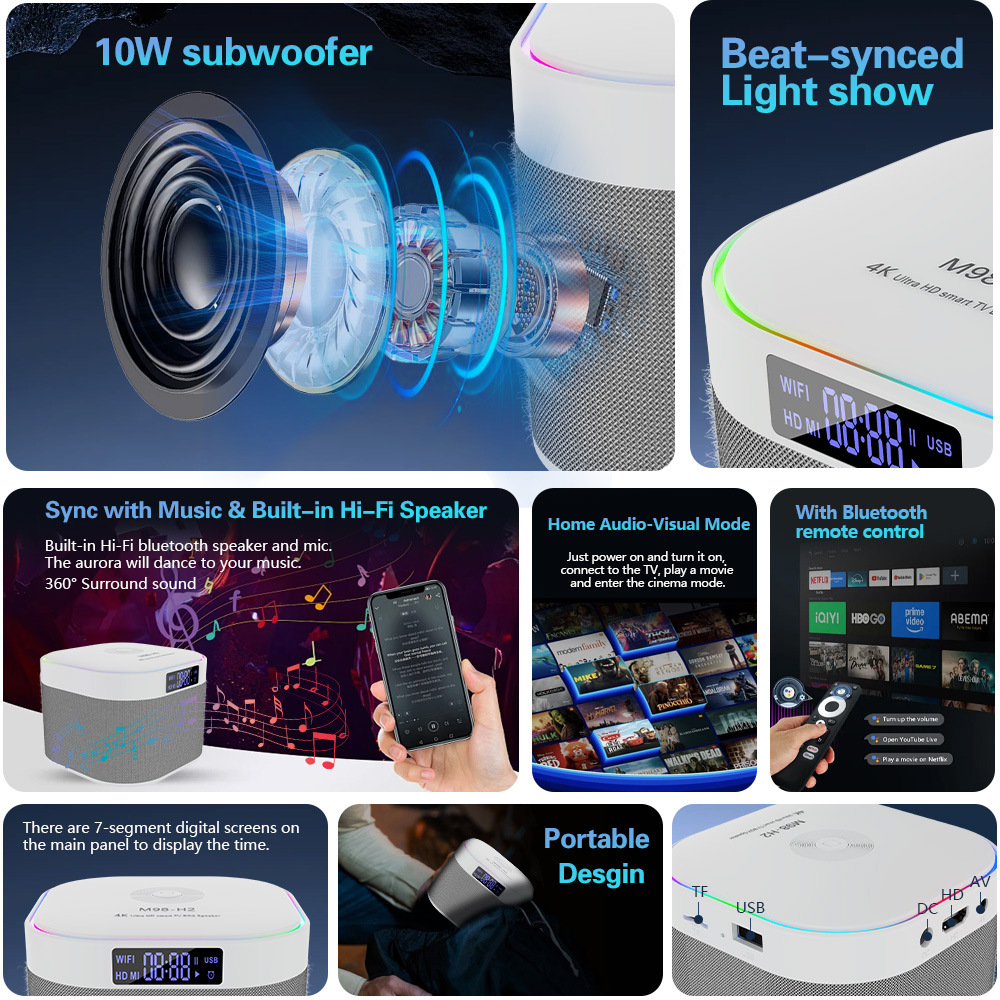 Factory Direct Supply Export Tv Box H2 Set-Top Box Hd Network Tv Player Tv Audio Set-Top Box