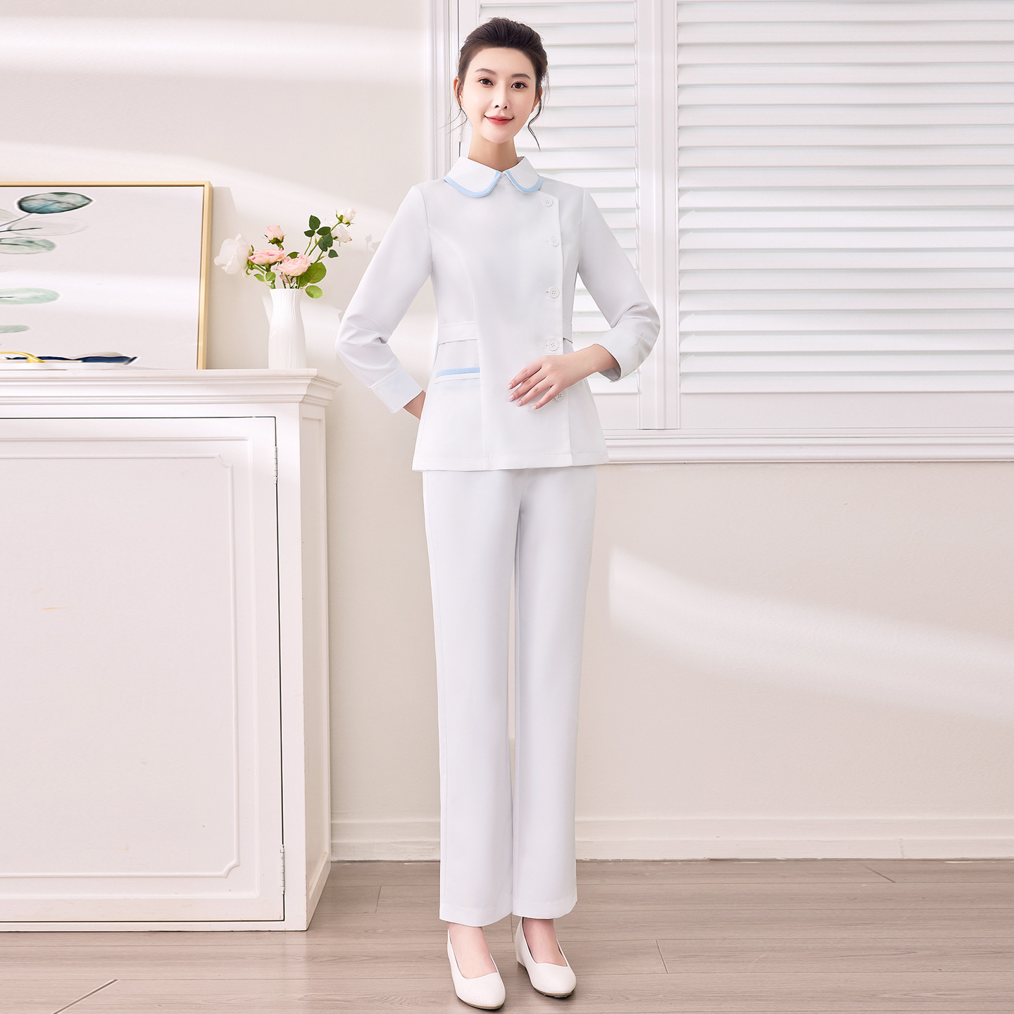 Xiangchunniao Korean Dental Oral Nurse Uniform Female Autumn Beauty Salon Front Desk Reception Split Suit Work Clothes