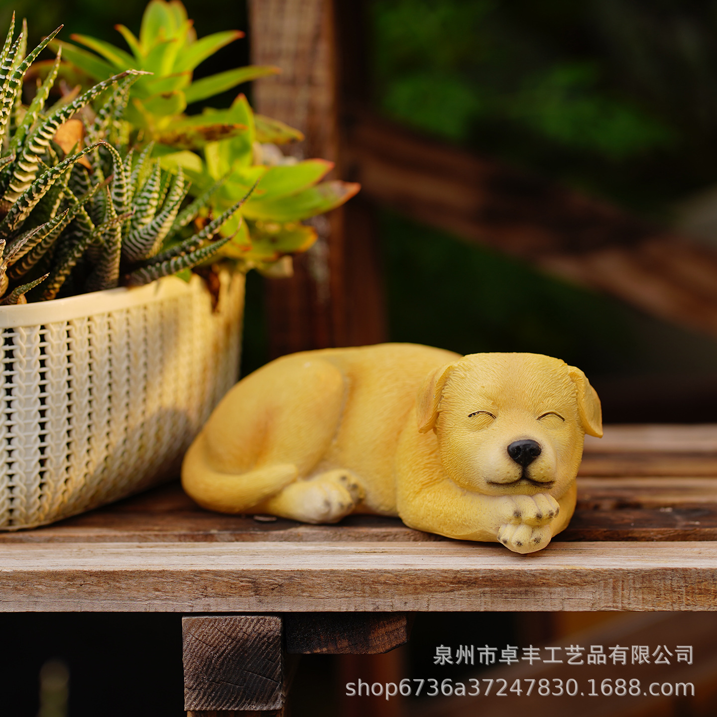 Кросс-бордер, иностранная торговля, симуляция, мультяшный щенок, животные, декоративные украшения, уличные элементы, резьба