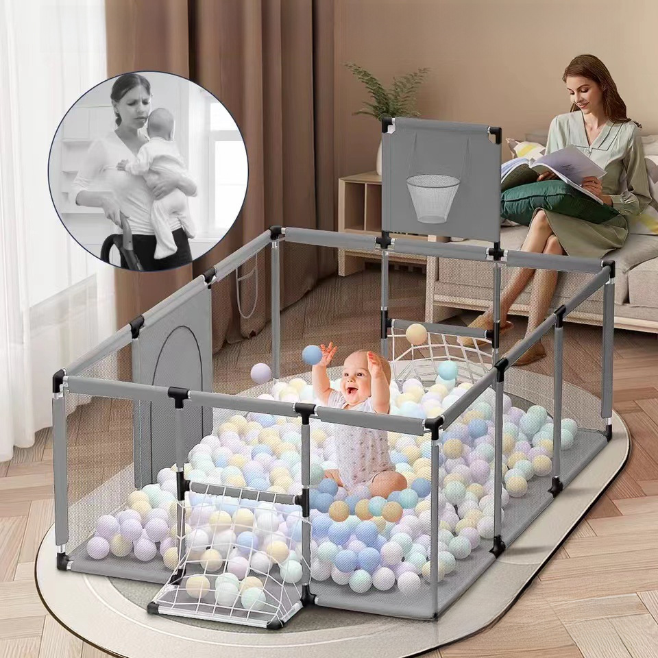 Upgraded Rectangular Football Frame, Basketball Frame, Children's Play Fence, Indoor Ball Pool, Parent-Child Interaction