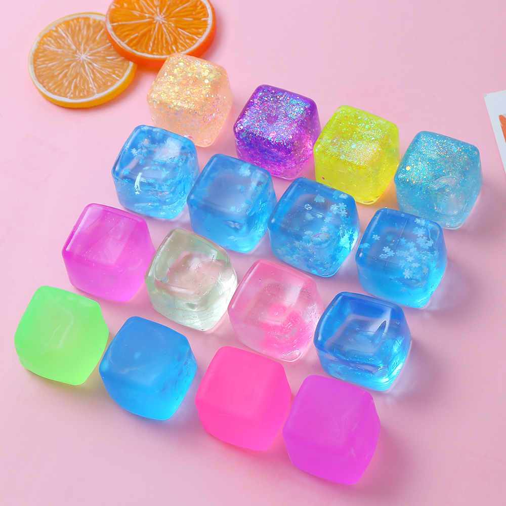 Decompression Ice Cubes, Cross-Border Hot-Selling High-Transparency Ice-Sense Maltose Cubes, Decompression Popular Pinch Toys