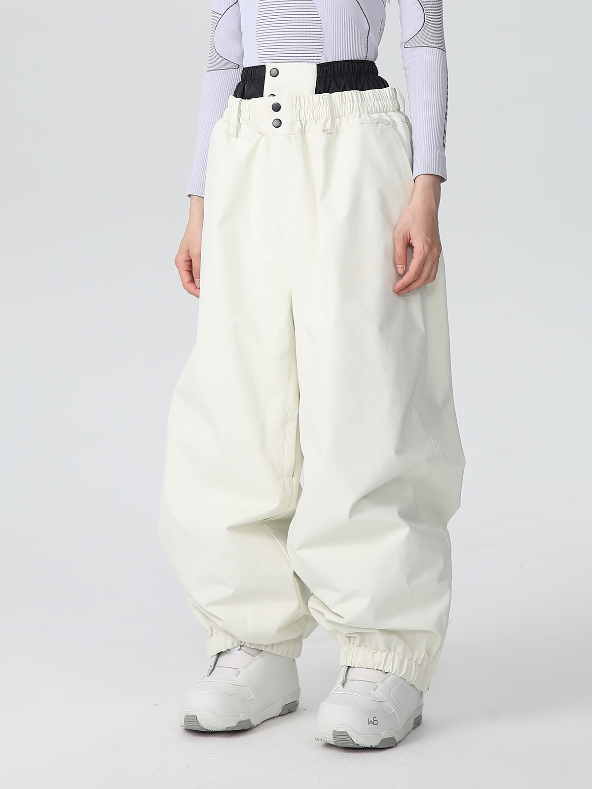 Xueyipai 2025 Snowboarding Pants Women's Double Board 3L Professional Waterproof Men's Loose Fleece-Lined Warm Snow Pants