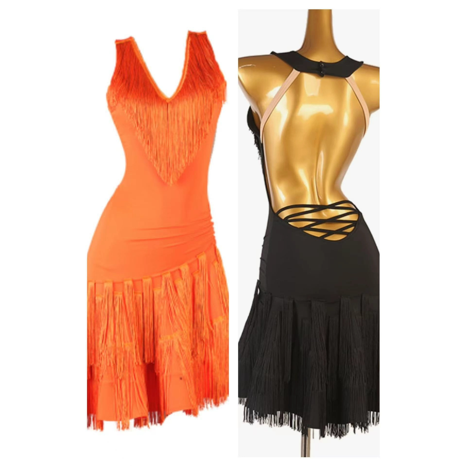 Европейская и американская экспортная новая женская танцевальная одежда Amazon стройная сексуальная с бахромой глубокое V-образное декольте танцевальная одежда