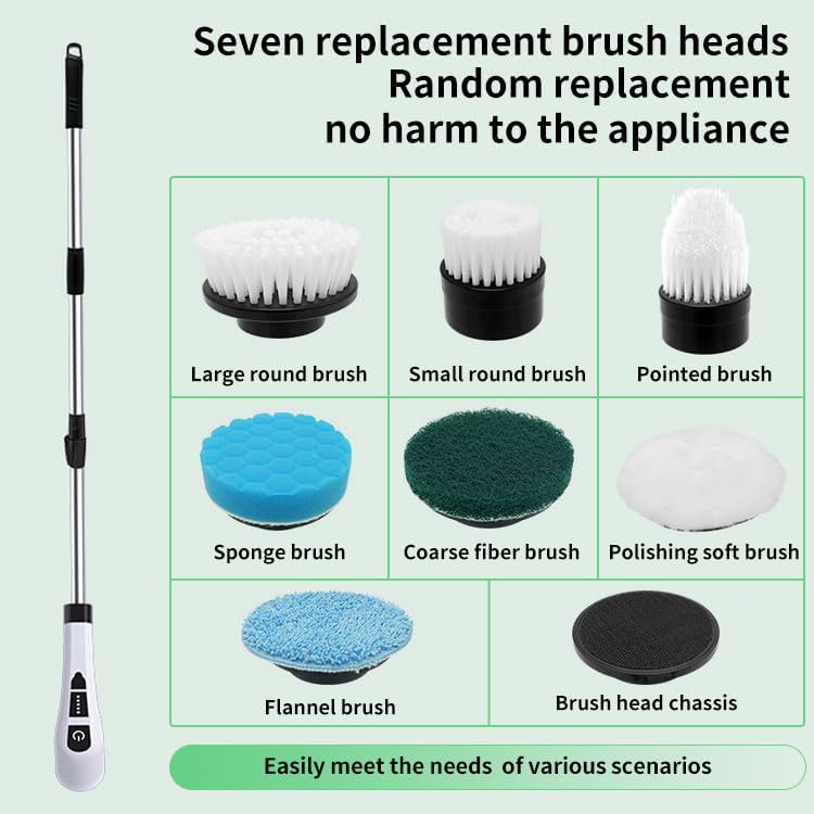 Electric Brush Multifunctional Wireless Multi-Brush Head Fish Tank Brush Kitchen Cleaning Toilet Brush Rotating Mop Wireless Portable