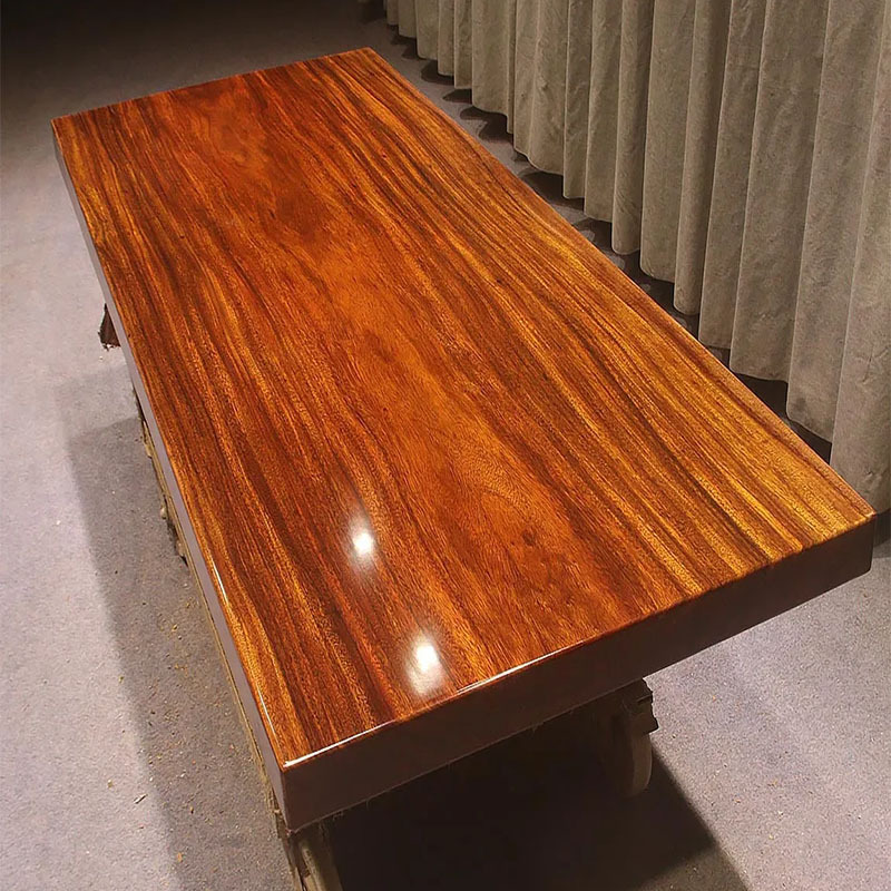 Okan Green Heart Sandalwood Solid Wood Large Board Desk Log Dining Table Zen Tea Table Mahogany Office Conference Table Whole Piece