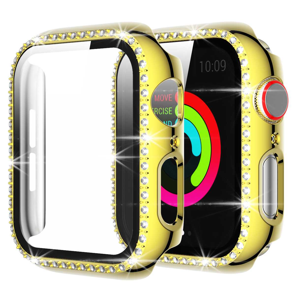 For Apple Watch 10 Case Apple Watch Diamond Cover One-piece Case iWatch9/8 Glass Film