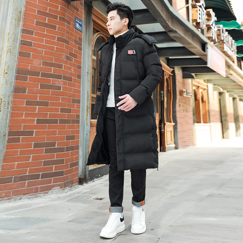Outdoor Winter Training Sports Coat Men's Long Knee Training Cotton-padded Jacket Women's Sports Students Warm Coat Cotton-padded Jacket