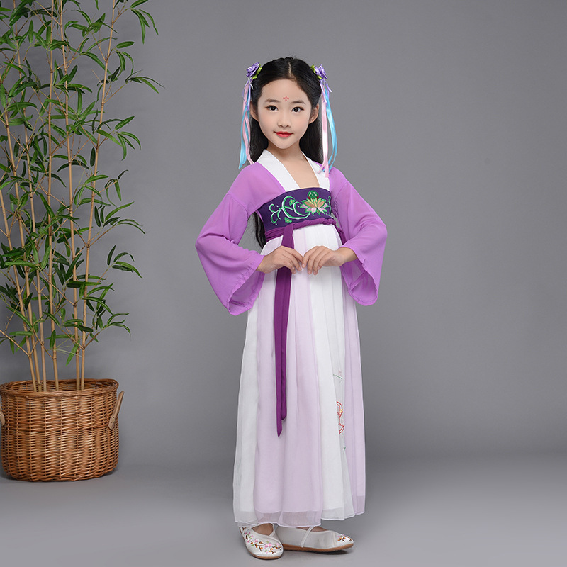 Girls' Hanfu Super Fairy Dress Autumn Dress Small Fruit Original Children's Fairy Performance Dress Style Stage Dress