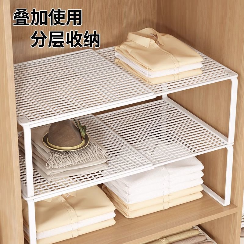 Wardrobe Layered Storage Artifact Cabinet Clothes Dormitory Wardrobe Clothes Organization Multi-Layer Partition Board Storage Shelf