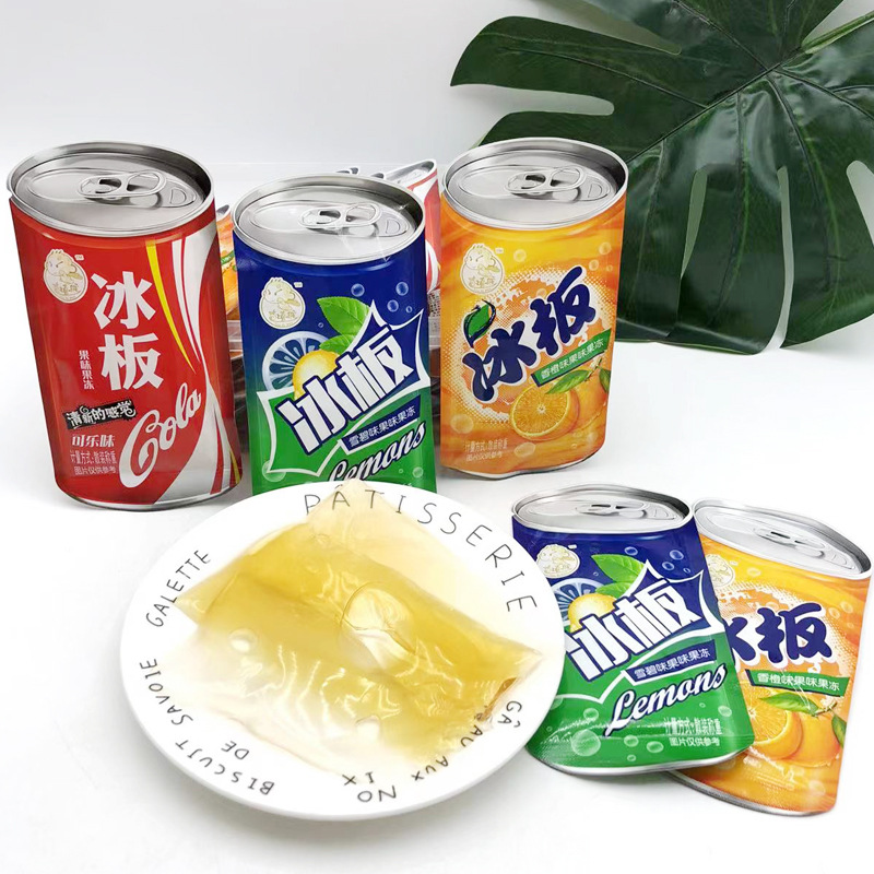 Internet Celebrity Can Soda Bottle Coke Flavored Jelly Slices Ice Board Kidsren's Shop Campus Entrance Kidsren's Snacks Wholesale
